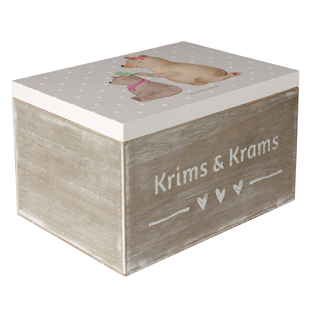Holzkiste Bär mit Kind Holzkiste, Kiste, Schatzkiste, Truhe, Schatulle, XXL, Erinnerungsbox, Erinnerungskiste, Dekokiste, Aufbewahrungsbox, Familie, Vatertag, Muttertag, Bruder, Schwester, Mama, Papa, Oma, Opa, Geschenk, Mutti, Mutter