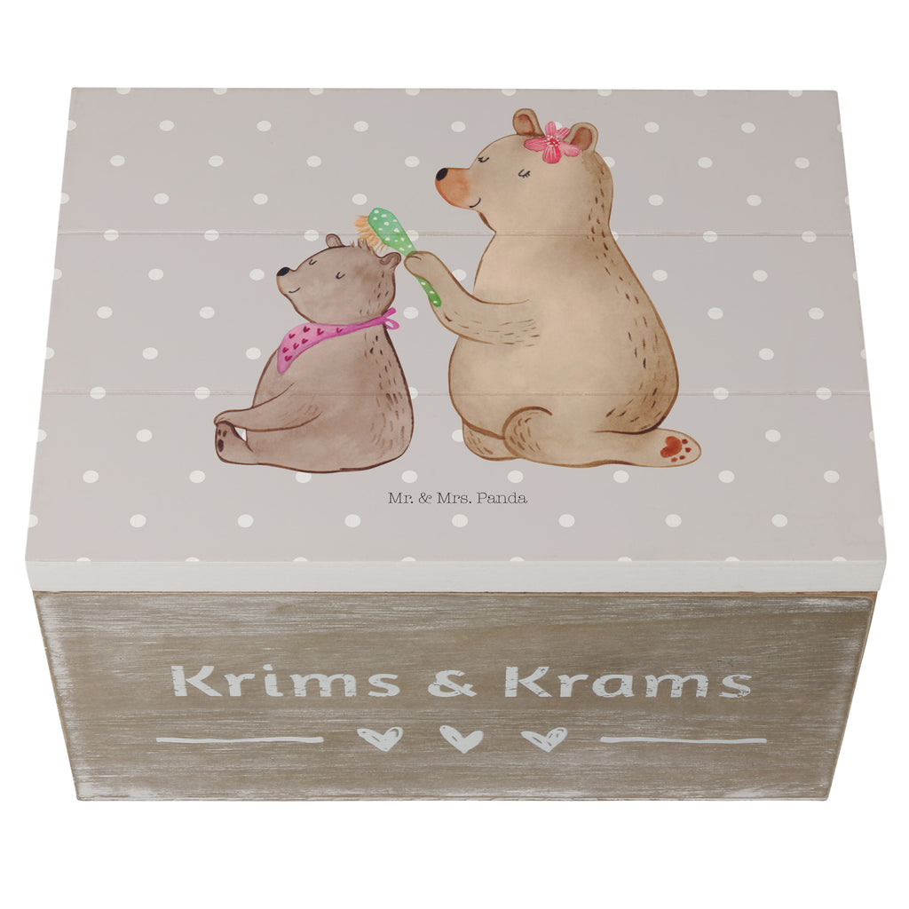 Holzkiste Bär mit Kind Holzkiste, Kiste, Schatzkiste, Truhe, Schatulle, XXL, Erinnerungsbox, Erinnerungskiste, Dekokiste, Aufbewahrungsbox, Familie, Vatertag, Muttertag, Bruder, Schwester, Mama, Papa, Oma, Opa, Geschenk, Mutti, Mutter