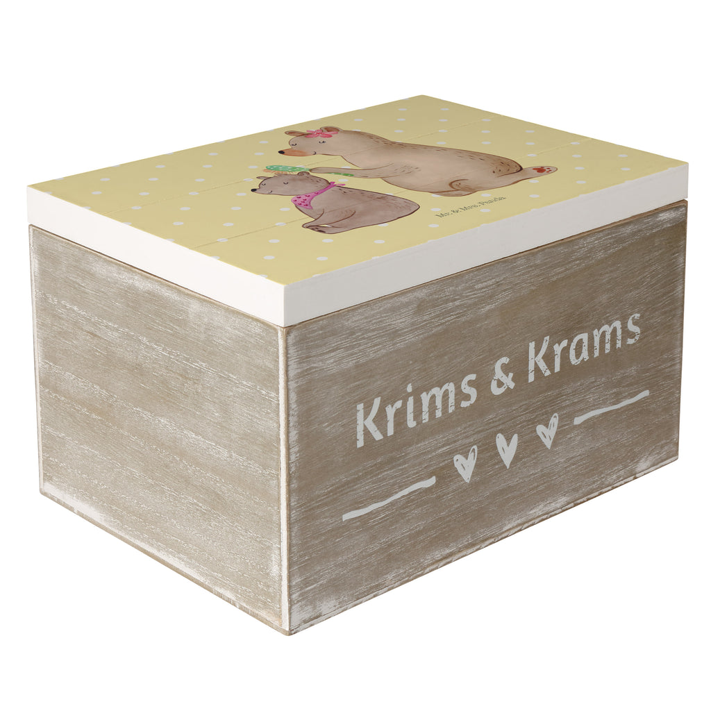 Holzkiste Bär mit Kind Holzkiste, Kiste, Schatzkiste, Truhe, Schatulle, XXL, Erinnerungsbox, Erinnerungskiste, Dekokiste, Aufbewahrungsbox, Familie, Vatertag, Muttertag, Bruder, Schwester, Mama, Papa, Oma, Opa, Geschenk, Mutti, Mutter