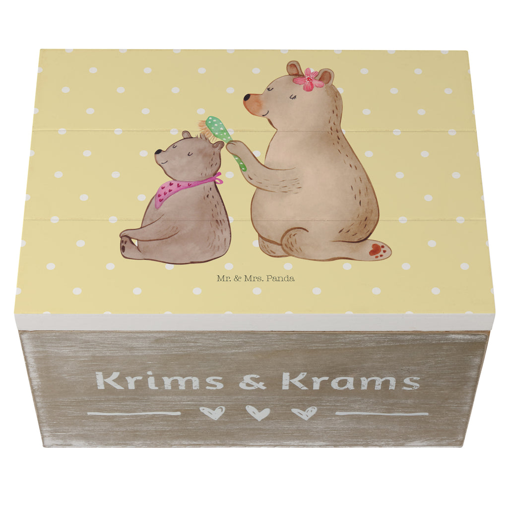 Holzkiste Bär mit Kind Holzkiste, Kiste, Schatzkiste, Truhe, Schatulle, XXL, Erinnerungsbox, Erinnerungskiste, Dekokiste, Aufbewahrungsbox, Familie, Vatertag, Muttertag, Bruder, Schwester, Mama, Papa, Oma, Opa, Geschenk, Mutti, Mutter