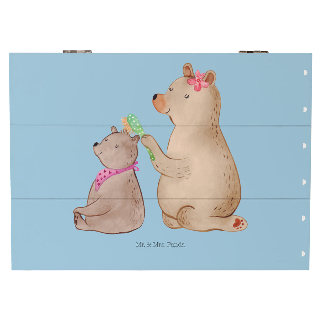 Holzkiste Bär mit Kind Holzkiste, Kiste, Schatzkiste, Truhe, Schatulle, XXL, Erinnerungsbox, Erinnerungskiste, Dekokiste, Aufbewahrungsbox, Familie, Vatertag, Muttertag, Bruder, Schwester, Mama, Papa, Oma, Opa, Geschenk, Mutti, Mutter