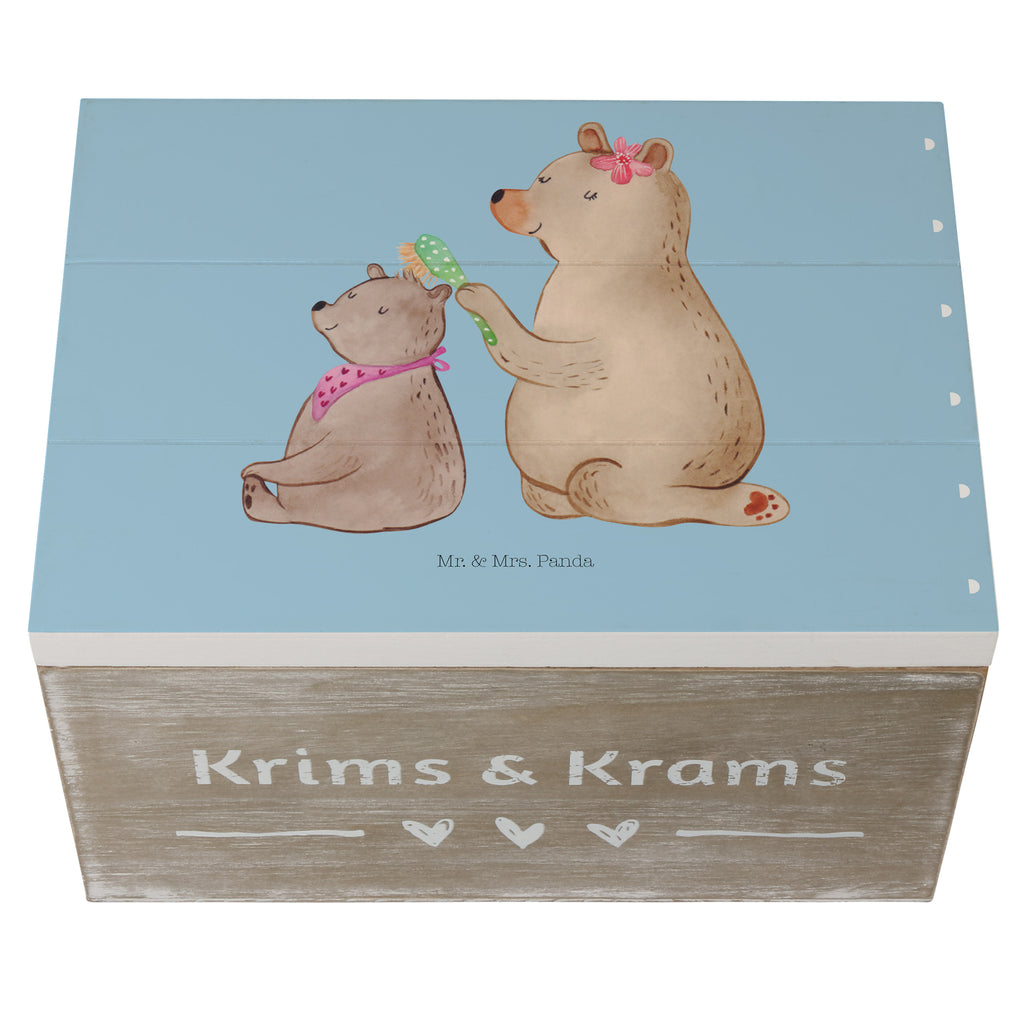 Holzkiste Bär mit Kind Holzkiste, Kiste, Schatzkiste, Truhe, Schatulle, XXL, Erinnerungsbox, Erinnerungskiste, Dekokiste, Aufbewahrungsbox, Familie, Vatertag, Muttertag, Bruder, Schwester, Mama, Papa, Oma, Opa, Geschenk, Mutti, Mutter
