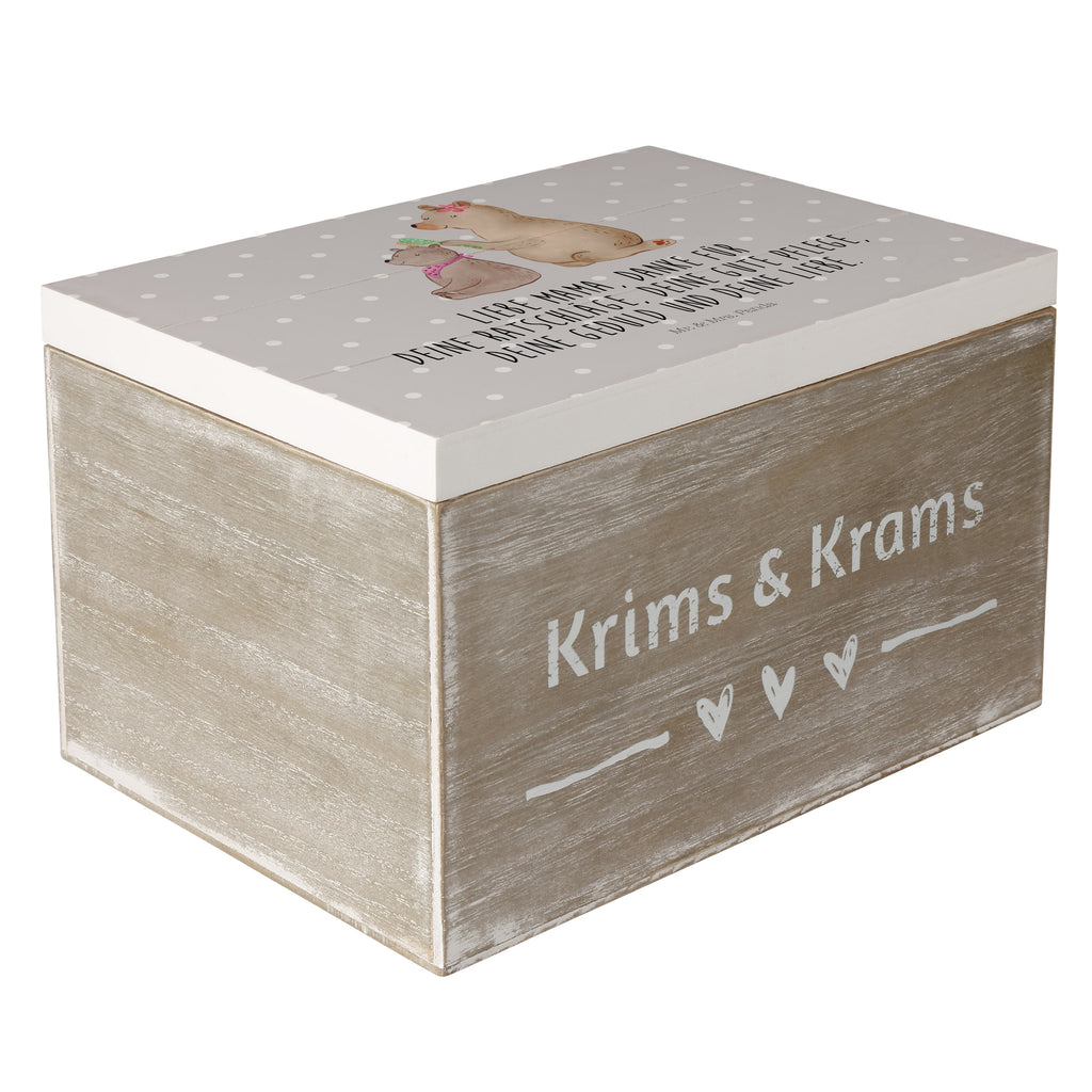Holzkiste Bär mit Kind Holzkiste, Kiste, Schatzkiste, Truhe, Schatulle, XXL, Erinnerungsbox, Erinnerungskiste, Dekokiste, Aufbewahrungsbox, Familie, Vatertag, Muttertag, Bruder, Schwester, Mama, Papa, Oma, Opa, Geschenk, Mutti, Mutter
