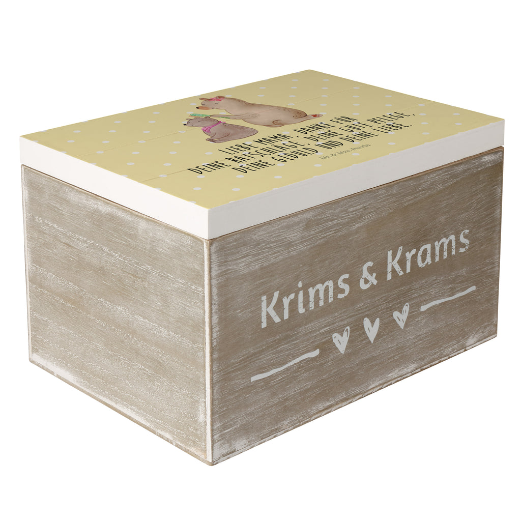 Holzkiste Bär mit Kind Holzkiste, Kiste, Schatzkiste, Truhe, Schatulle, XXL, Erinnerungsbox, Erinnerungskiste, Dekokiste, Aufbewahrungsbox, Familie, Vatertag, Muttertag, Bruder, Schwester, Mama, Papa, Oma, Opa, Geschenk, Mutti, Mutter