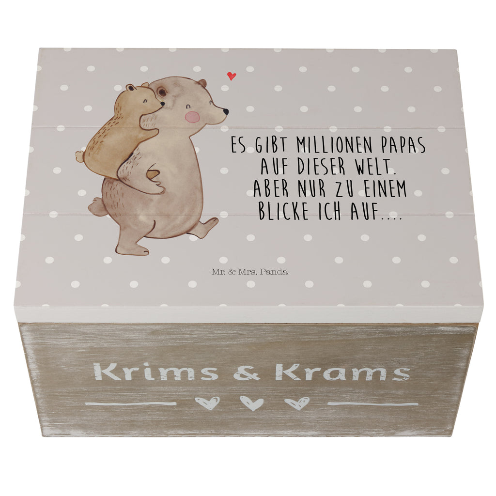 Holzkiste Papa Bär Holzkiste, Kiste, Schatzkiste, Truhe, Schatulle, XXL, Erinnerungsbox, Erinnerungskiste, Dekokiste, Aufbewahrungsbox, Familie, Vatertag, Muttertag, Bruder, Schwester, Mama, Papa, Oma, Opa, Geschenk, Vater, Papi, Vati, Onkel, Geburtstag