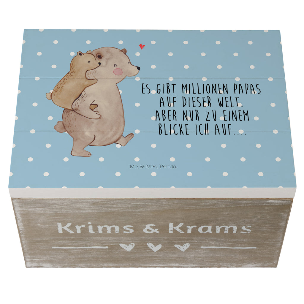 Holzkiste Papa Bär Holzkiste, Kiste, Schatzkiste, Truhe, Schatulle, XXL, Erinnerungsbox, Erinnerungskiste, Dekokiste, Aufbewahrungsbox, Familie, Vatertag, Muttertag, Bruder, Schwester, Mama, Papa, Oma, Opa, Geschenk, Vater, Papi, Vati, Onkel, Geburtstag