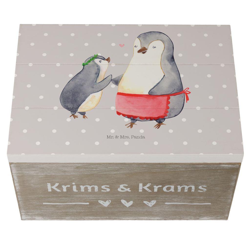 Holzkiste Pinguin mit Kind Holzkiste, Kiste, Schatzkiste, Truhe, Schatulle, XXL, Erinnerungsbox, Erinnerungskiste, Dekokiste, Aufbewahrungsbox, Familie, Vatertag, Muttertag, Bruder, Schwester, Mama, Papa, Oma, Opa, Geschenk, Mami, Mutti, Mutter, Geburststag
