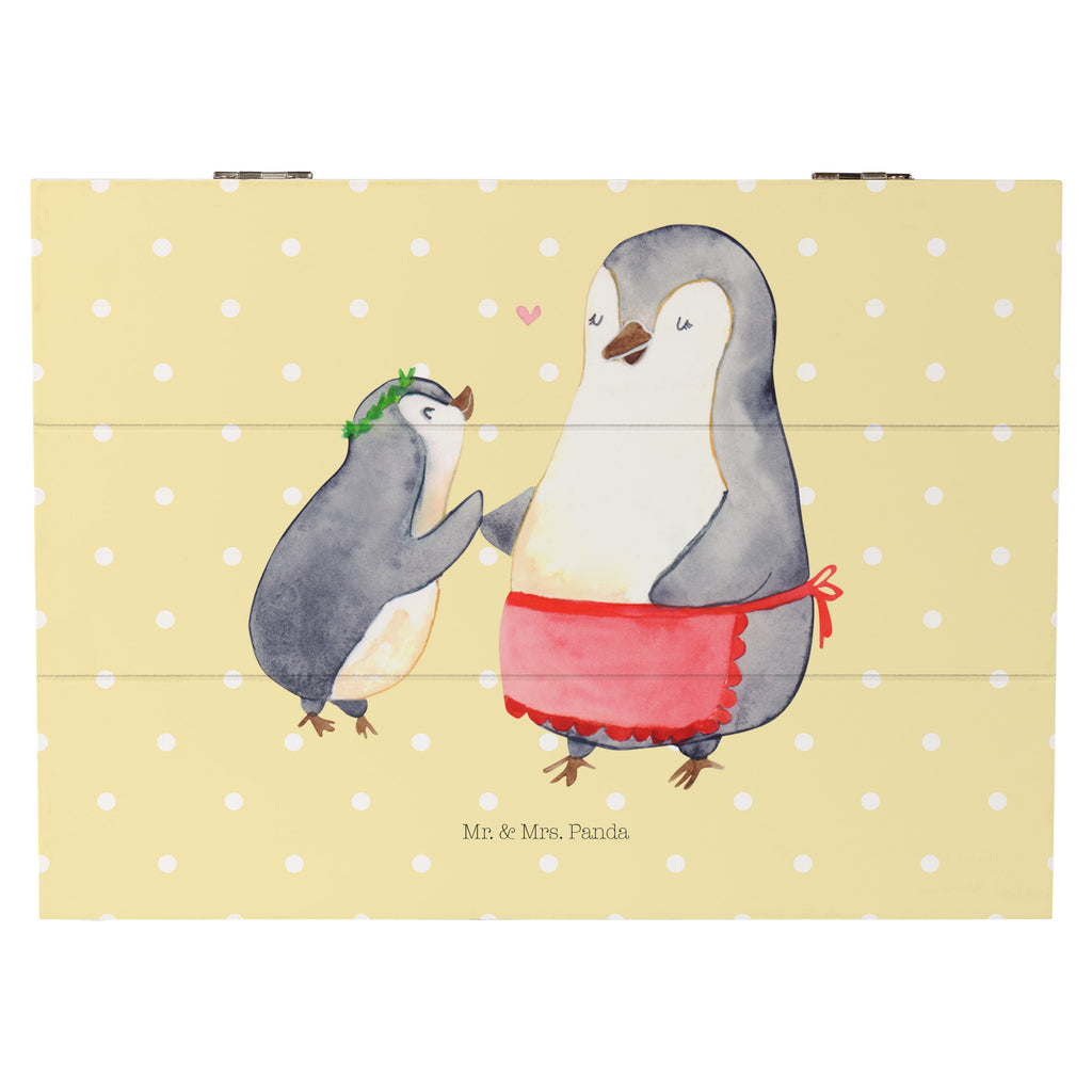 Holzkiste Pinguin mit Kind Holzkiste, Kiste, Schatzkiste, Truhe, Schatulle, XXL, Erinnerungsbox, Erinnerungskiste, Dekokiste, Aufbewahrungsbox, Familie, Vatertag, Muttertag, Bruder, Schwester, Mama, Papa, Oma, Opa, Geschenk, Mami, Mutti, Mutter, Geburststag