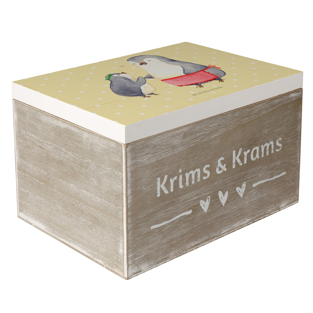 Holzkiste Pinguin mit Kind Holzkiste, Kiste, Schatzkiste, Truhe, Schatulle, XXL, Erinnerungsbox, Erinnerungskiste, Dekokiste, Aufbewahrungsbox, Familie, Vatertag, Muttertag, Bruder, Schwester, Mama, Papa, Oma, Opa, Geschenk, Mami, Mutti, Mutter, Geburststag
