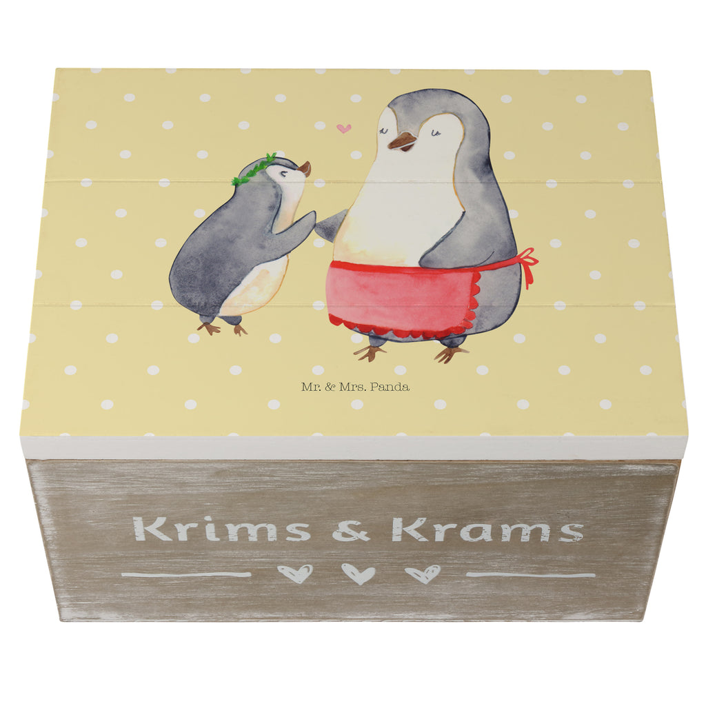 Holzkiste Pinguin mit Kind Holzkiste, Kiste, Schatzkiste, Truhe, Schatulle, XXL, Erinnerungsbox, Erinnerungskiste, Dekokiste, Aufbewahrungsbox, Familie, Vatertag, Muttertag, Bruder, Schwester, Mama, Papa, Oma, Opa, Geschenk, Mami, Mutti, Mutter, Geburststag