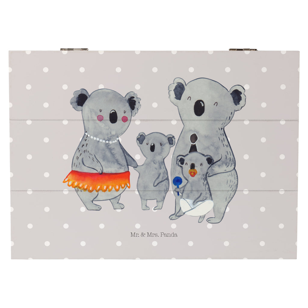 Holzkiste Koala Familie Holzkiste, Kiste, Schatzkiste, Truhe, Schatulle, XXL, Erinnerungsbox, Erinnerungskiste, Dekokiste, Aufbewahrungsbox, Familie, Vatertag, Muttertag, Bruder, Schwester, Mama, Papa, Oma, Opa, Koala, Koalas, Family, Kinder, Geschwister, Familienleben