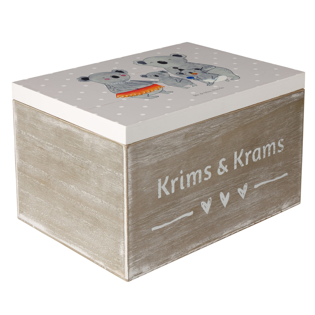 Holzkiste Koala Familie Holzkiste, Kiste, Schatzkiste, Truhe, Schatulle, XXL, Erinnerungsbox, Erinnerungskiste, Dekokiste, Aufbewahrungsbox, Familie, Vatertag, Muttertag, Bruder, Schwester, Mama, Papa, Oma, Opa, Koala, Koalas, Family, Kinder, Geschwister, Familienleben