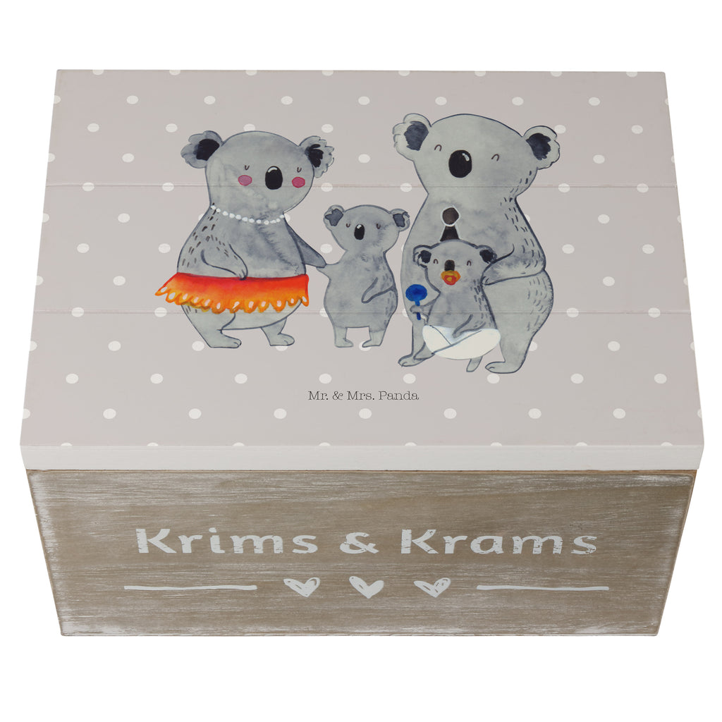Holzkiste Koala Familie Holzkiste, Kiste, Schatzkiste, Truhe, Schatulle, XXL, Erinnerungsbox, Erinnerungskiste, Dekokiste, Aufbewahrungsbox, Familie, Vatertag, Muttertag, Bruder, Schwester, Mama, Papa, Oma, Opa, Koala, Koalas, Family, Kinder, Geschwister, Familienleben
