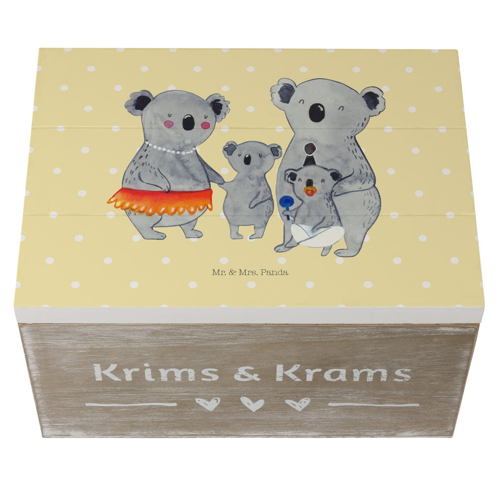 Holzkiste Koala Familie Holzkiste, Kiste, Schatzkiste, Truhe, Schatulle, XXL, Erinnerungsbox, Erinnerungskiste, Dekokiste, Aufbewahrungsbox, Familie, Vatertag, Muttertag, Bruder, Schwester, Mama, Papa, Oma, Opa, Koala, Koalas, Family, Kinder, Geschwister, Familienleben