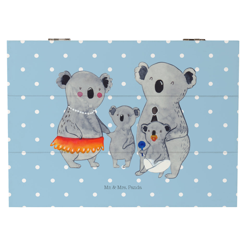 Holzkiste Koala Familie Holzkiste, Kiste, Schatzkiste, Truhe, Schatulle, XXL, Erinnerungsbox, Erinnerungskiste, Dekokiste, Aufbewahrungsbox, Familie, Vatertag, Muttertag, Bruder, Schwester, Mama, Papa, Oma, Opa, Koala, Koalas, Family, Kinder, Geschwister, Familienleben
