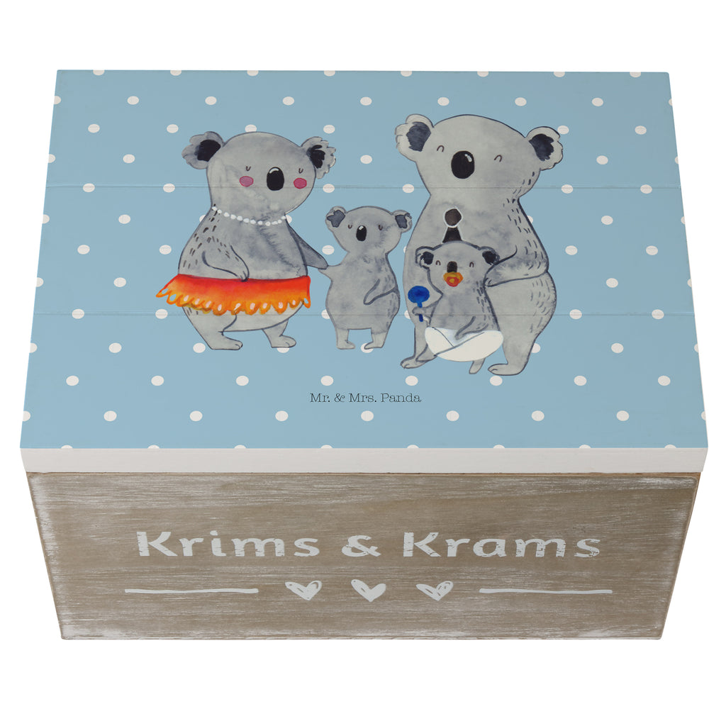 Holzkiste Koala Familie Holzkiste, Kiste, Schatzkiste, Truhe, Schatulle, XXL, Erinnerungsbox, Erinnerungskiste, Dekokiste, Aufbewahrungsbox, Familie, Vatertag, Muttertag, Bruder, Schwester, Mama, Papa, Oma, Opa, Koala, Koalas, Family, Kinder, Geschwister, Familienleben