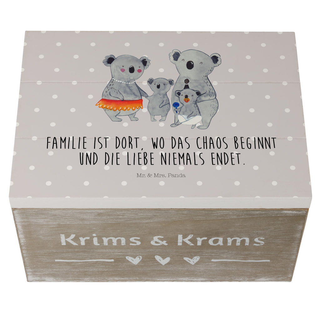 Holzkiste Koala Familie Holzkiste, Kiste, Schatzkiste, Truhe, Schatulle, XXL, Erinnerungsbox, Erinnerungskiste, Dekokiste, Aufbewahrungsbox, Familie, Vatertag, Muttertag, Bruder, Schwester, Mama, Papa, Oma, Opa, Koala, Koalas, Family, Kinder, Geschwister, Familienleben