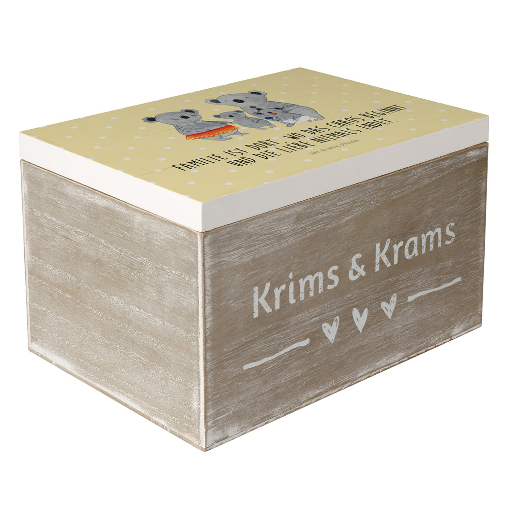 Holzkiste Koala Familie Holzkiste, Kiste, Schatzkiste, Truhe, Schatulle, XXL, Erinnerungsbox, Erinnerungskiste, Dekokiste, Aufbewahrungsbox, Familie, Vatertag, Muttertag, Bruder, Schwester, Mama, Papa, Oma, Opa, Koala, Koalas, Family, Kinder, Geschwister, Familienleben