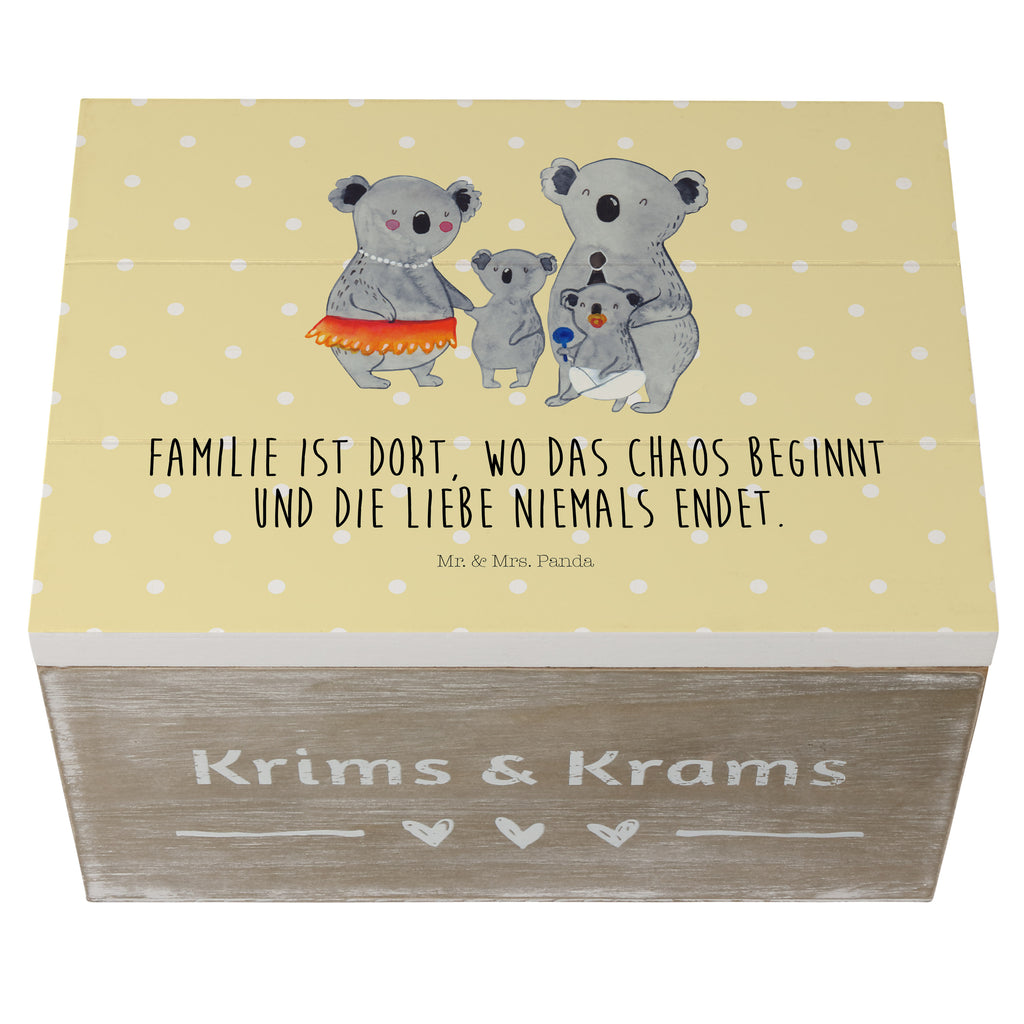 Holzkiste Koala Familie Holzkiste, Kiste, Schatzkiste, Truhe, Schatulle, XXL, Erinnerungsbox, Erinnerungskiste, Dekokiste, Aufbewahrungsbox, Familie, Vatertag, Muttertag, Bruder, Schwester, Mama, Papa, Oma, Opa, Koala, Koalas, Family, Kinder, Geschwister, Familienleben