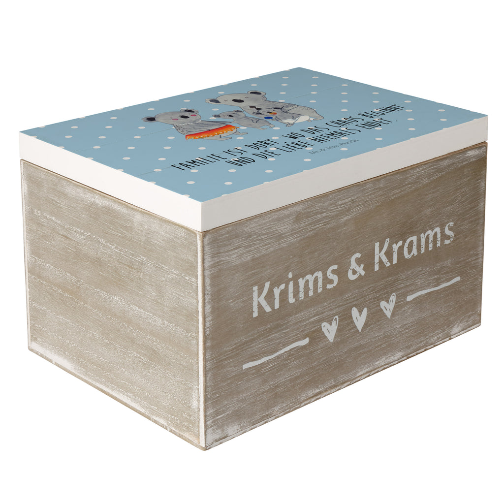 Holzkiste Koala Familie Holzkiste, Kiste, Schatzkiste, Truhe, Schatulle, XXL, Erinnerungsbox, Erinnerungskiste, Dekokiste, Aufbewahrungsbox, Familie, Vatertag, Muttertag, Bruder, Schwester, Mama, Papa, Oma, Opa, Koala, Koalas, Family, Kinder, Geschwister, Familienleben