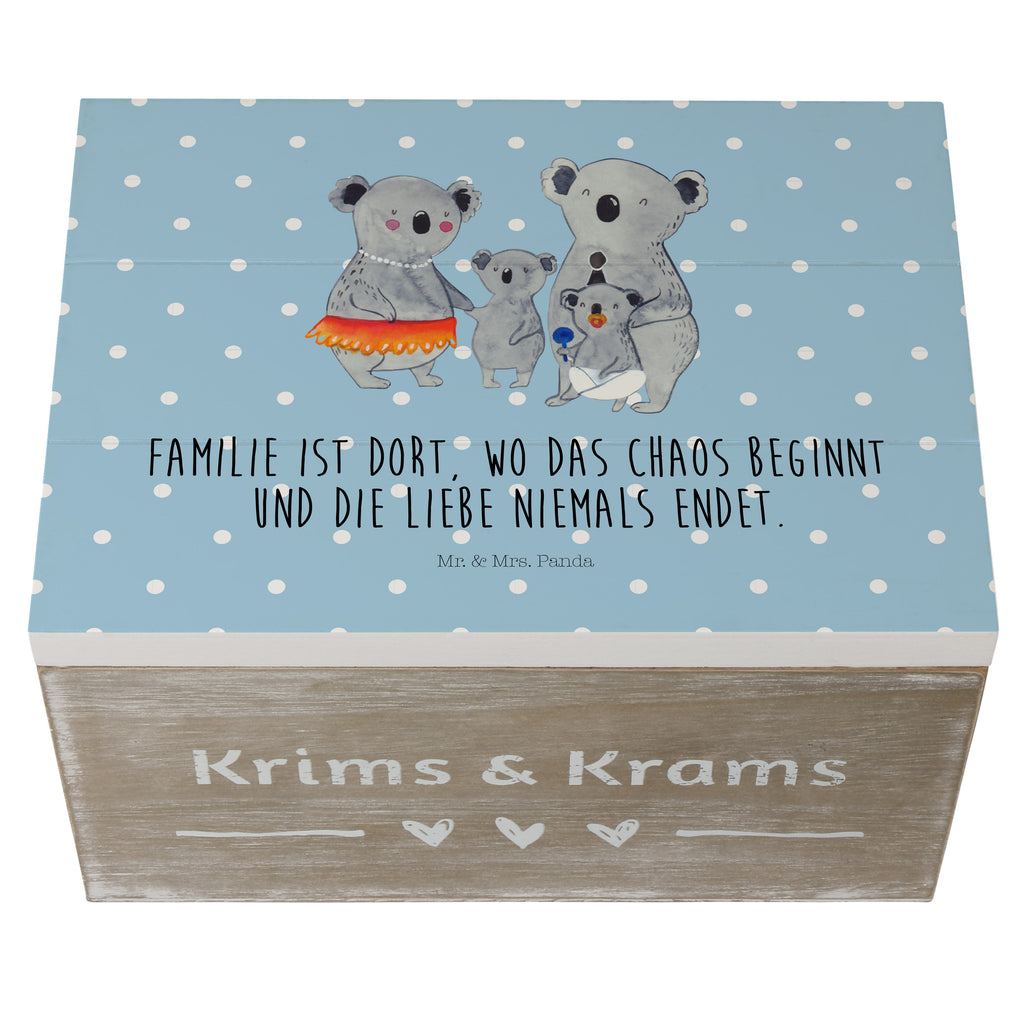Holzkiste Koala Familie Holzkiste, Kiste, Schatzkiste, Truhe, Schatulle, XXL, Erinnerungsbox, Erinnerungskiste, Dekokiste, Aufbewahrungsbox, Familie, Vatertag, Muttertag, Bruder, Schwester, Mama, Papa, Oma, Opa, Koala, Koalas, Family, Kinder, Geschwister, Familienleben