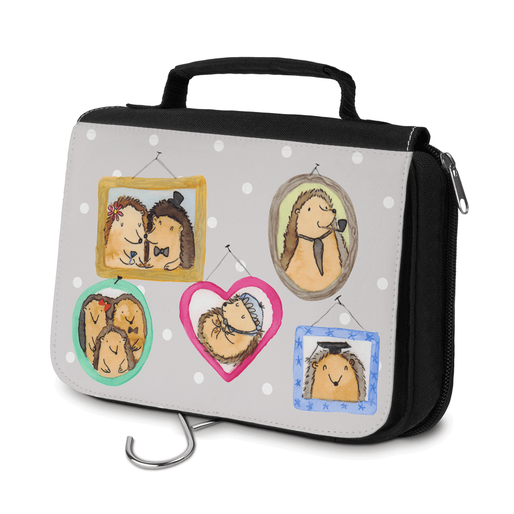 Kulturbeutel Igel Familie Kulturbeutel, Zum Aufhängen, Waschtasche, Kosmetiktasche, Damen, Herren, Aufbewahrungstasche, Schminktasche, Kosmetikbeutel, Organizer, Kulturtasche, Schminkutensil, Familie, Vatertag, Muttertag, Bruder, Schwester, Mama, Papa, Oma, Opa, Liebe, Igel, Bilder, Zusammenhalt, Glück
