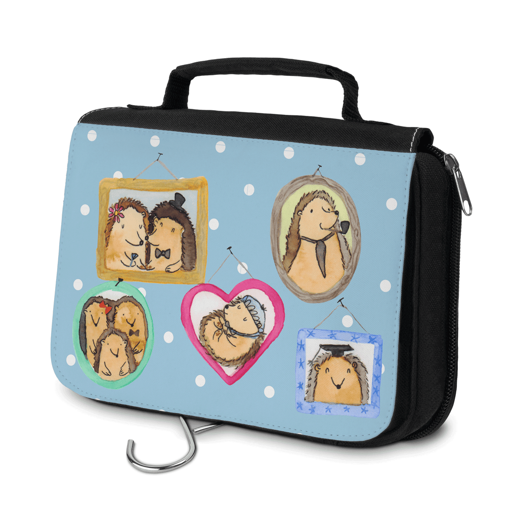 Kulturbeutel Igel Familie Kulturbeutel, Zum Aufhängen, Waschtasche, Kosmetiktasche, Damen, Herren, Aufbewahrungstasche, Schminktasche, Kosmetikbeutel, Organizer, Kulturtasche, Schminkutensil, Familie, Vatertag, Muttertag, Bruder, Schwester, Mama, Papa, Oma, Opa, Liebe, Igel, Bilder, Zusammenhalt, Glück