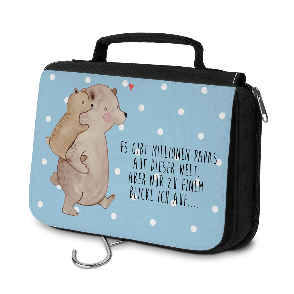 Kulturbeutel Papa Bär Kulturbeutel, Zum Aufhängen, Waschtasche, Kosmetiktasche, Damen, Herren, Aufbewahrungstasche, Schminktasche, Kosmetikbeutel, Organizer, Kulturtasche, Schminkutensil, Familie, Vatertag, Muttertag, Bruder, Schwester, Mama, Papa, Oma, Opa, Geschenk, Vater, Papi, Vati, Onkel, Geburtstag