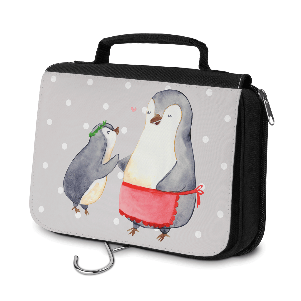 Kulturbeutel Pinguin mit Kind Kulturbeutel, Zum Aufhängen, Waschtasche, Kosmetiktasche, Damen, Herren, Aufbewahrungstasche, Schminktasche, Kosmetikbeutel, Organizer, Kulturtasche, Schminkutensil, Familie, Vatertag, Muttertag, Bruder, Schwester, Mama, Papa, Oma, Opa, Geschenk, Mami, Mutti, Mutter, Geburststag