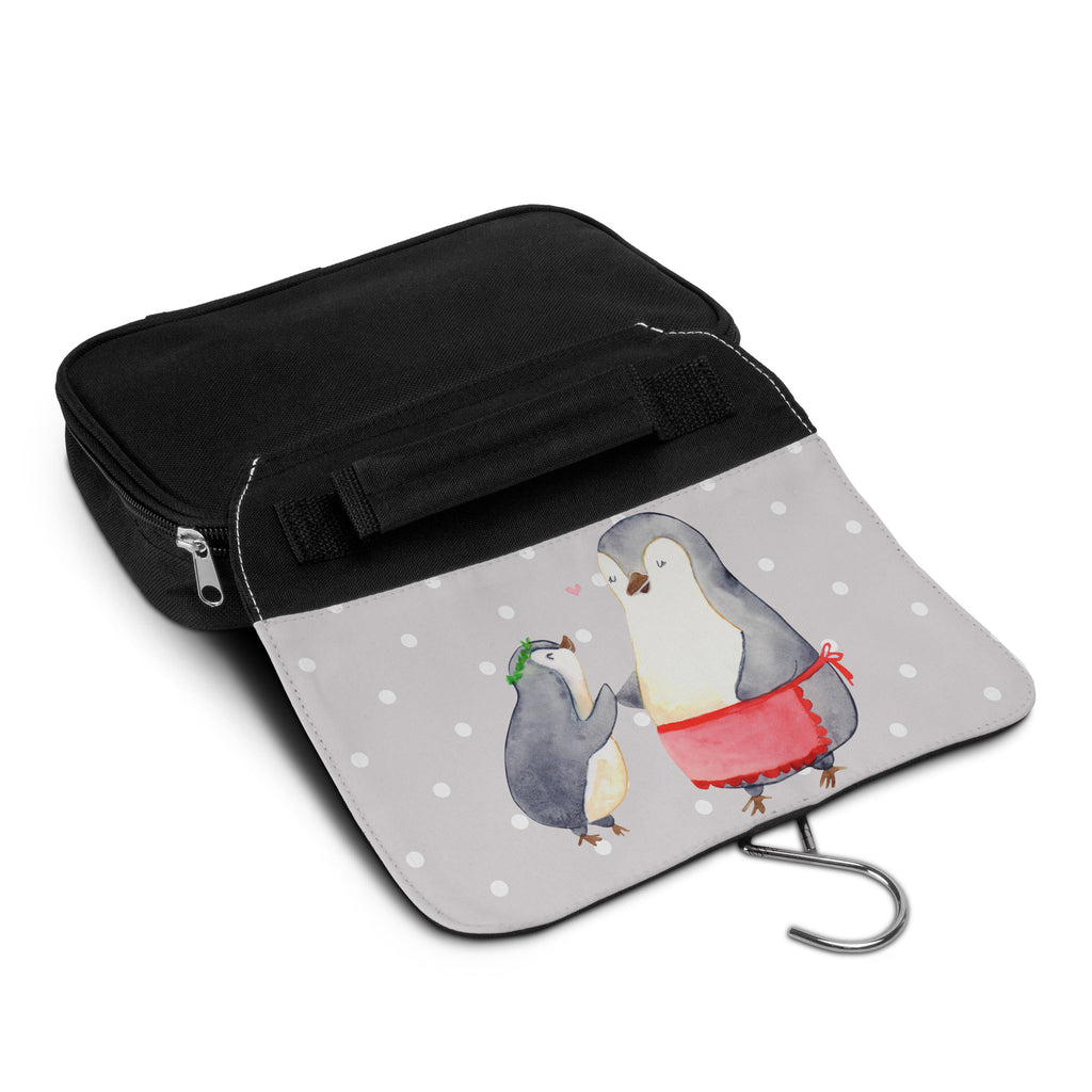 Kulturbeutel Pinguin mit Kind Kulturbeutel, Zum Aufhängen, Waschtasche, Kosmetiktasche, Damen, Herren, Aufbewahrungstasche, Schminktasche, Kosmetikbeutel, Organizer, Kulturtasche, Schminkutensil, Familie, Vatertag, Muttertag, Bruder, Schwester, Mama, Papa, Oma, Opa, Geschenk, Mami, Mutti, Mutter, Geburststag
