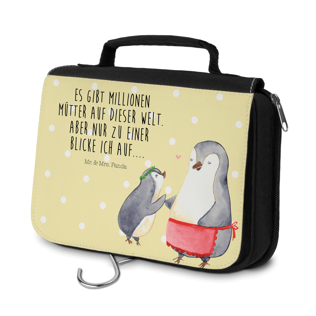 Kulturbeutel Pinguin mit Kind Kulturbeutel, Zum Aufhängen, Waschtasche, Kosmetiktasche, Damen, Herren, Aufbewahrungstasche, Schminktasche, Kosmetikbeutel, Organizer, Kulturtasche, Schminkutensil, Familie, Vatertag, Muttertag, Bruder, Schwester, Mama, Papa, Oma, Opa, Geschenk, Mami, Mutti, Mutter, Geburststag