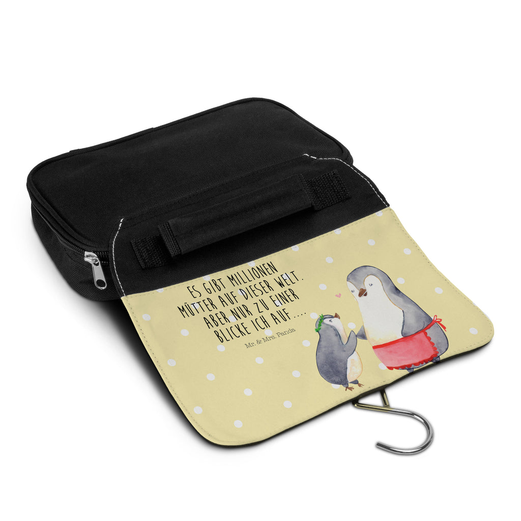 Kulturbeutel Pinguin mit Kind Kulturbeutel, Zum Aufhängen, Waschtasche, Kosmetiktasche, Damen, Herren, Aufbewahrungstasche, Schminktasche, Kosmetikbeutel, Organizer, Kulturtasche, Schminkutensil, Familie, Vatertag, Muttertag, Bruder, Schwester, Mama, Papa, Oma, Opa, Geschenk, Mami, Mutti, Mutter, Geburststag