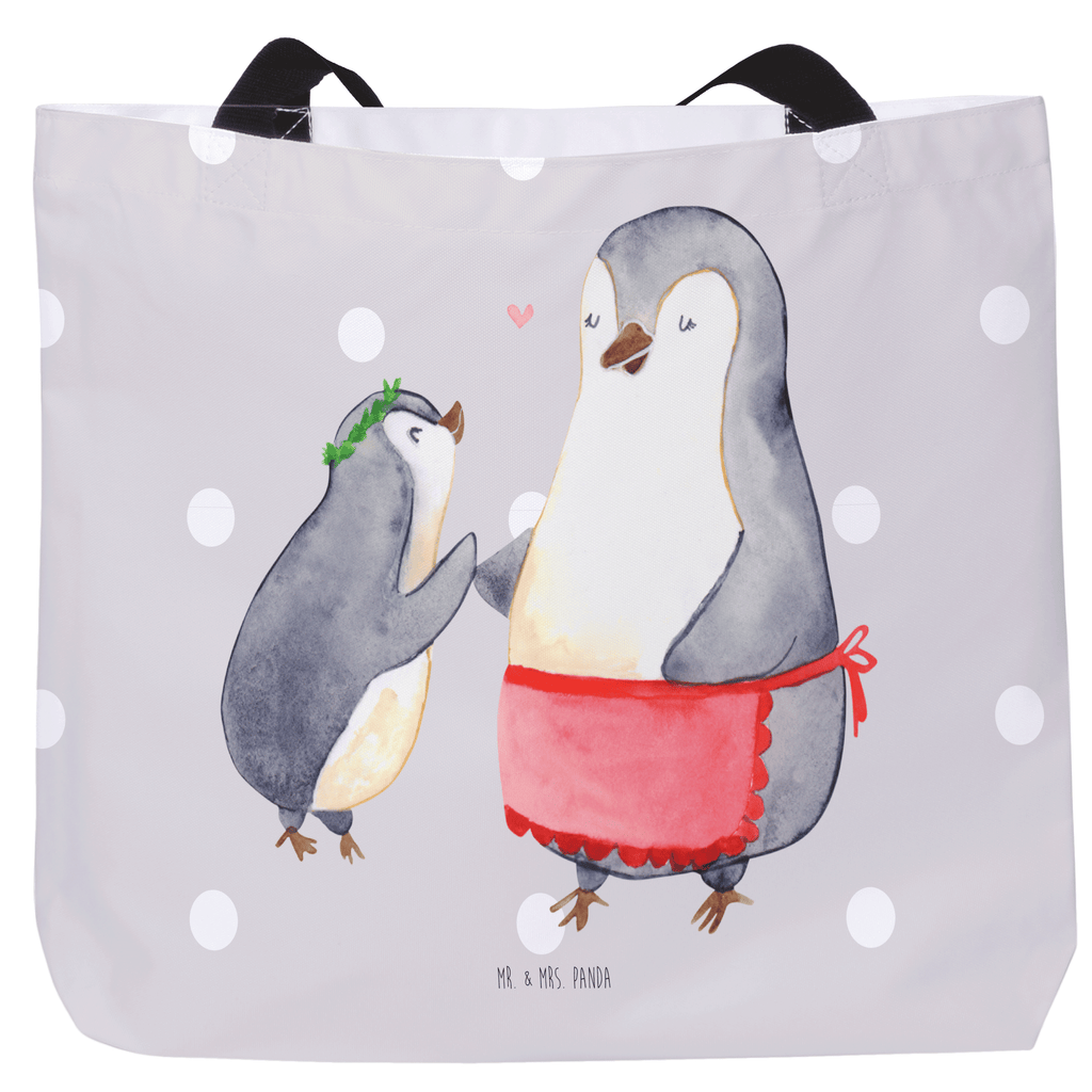 Shopper Pinguin mit Kind Beutel, Einkaufstasche, Tasche, Strandtasche, Einkaufsbeutel, Shopper, Schultasche, Freizeittasche, Tragebeutel, Schulbeutel, Alltagstasche, Familie, Vatertag, Muttertag, Bruder, Schwester, Mama, Papa, Oma, Opa, Geschenk, Mami, Mutti, Mutter, Geburststag
