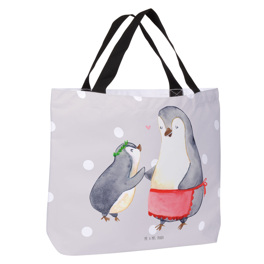 Shopper Pinguin mit Kind Beutel, Einkaufstasche, Tasche, Strandtasche, Einkaufsbeutel, Shopper, Schultasche, Freizeittasche, Tragebeutel, Schulbeutel, Alltagstasche, Familie, Vatertag, Muttertag, Bruder, Schwester, Mama, Papa, Oma, Opa, Geschenk, Mami, Mutti, Mutter, Geburststag