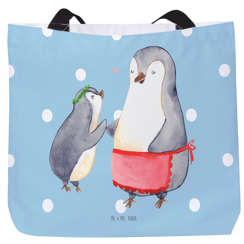 Shopper Pinguin mit Kind Beutel, Einkaufstasche, Tasche, Strandtasche, Einkaufsbeutel, Shopper, Schultasche, Freizeittasche, Tragebeutel, Schulbeutel, Alltagstasche, Familie, Vatertag, Muttertag, Bruder, Schwester, Mama, Papa, Oma, Opa, Geschenk, Mami, Mutti, Mutter, Geburststag