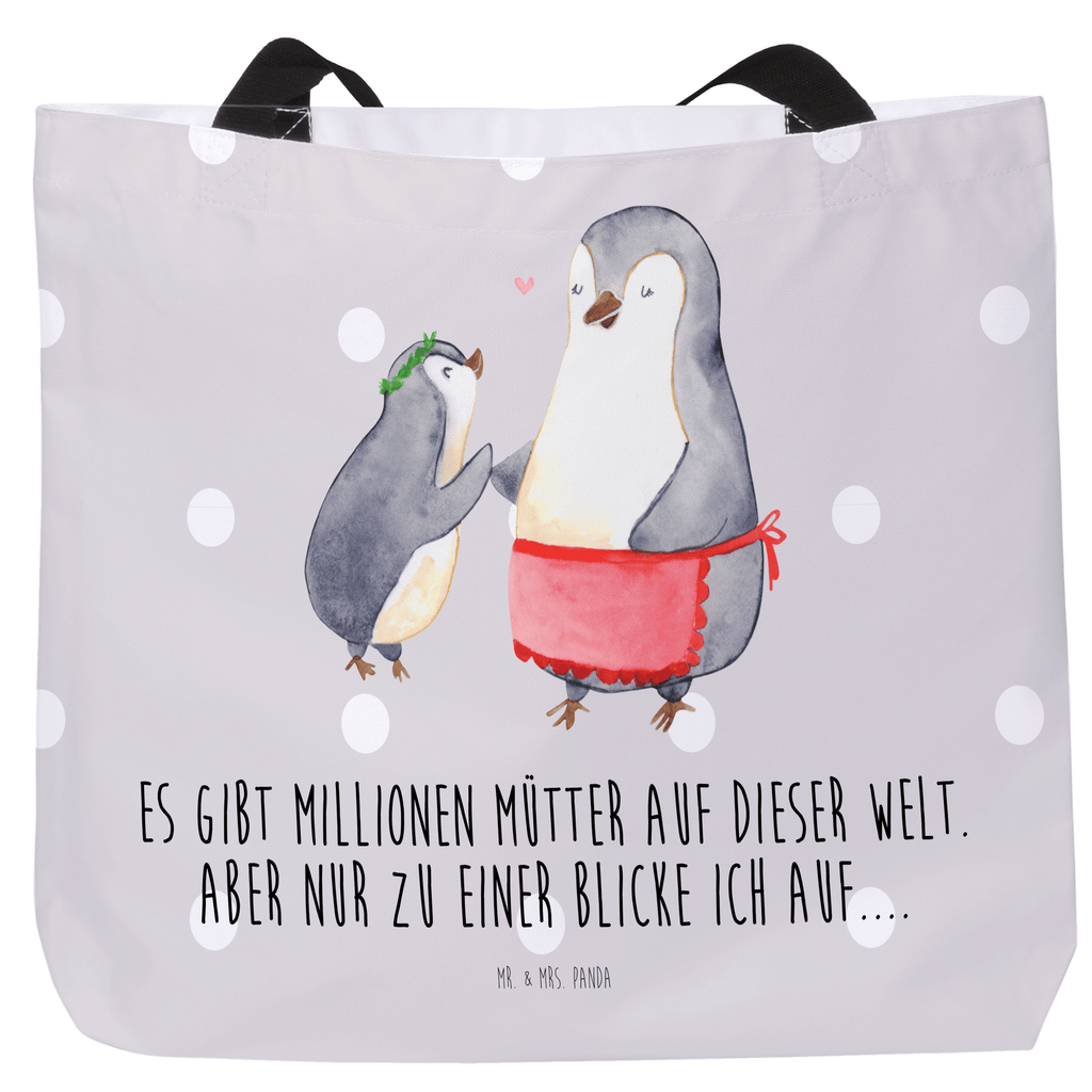 Shopper Pinguin mit Kind Beutel, Einkaufstasche, Tasche, Strandtasche, Einkaufsbeutel, Shopper, Schultasche, Freizeittasche, Tragebeutel, Schulbeutel, Alltagstasche, Familie, Vatertag, Muttertag, Bruder, Schwester, Mama, Papa, Oma, Opa, Geschenk, Mami, Mutti, Mutter, Geburststag