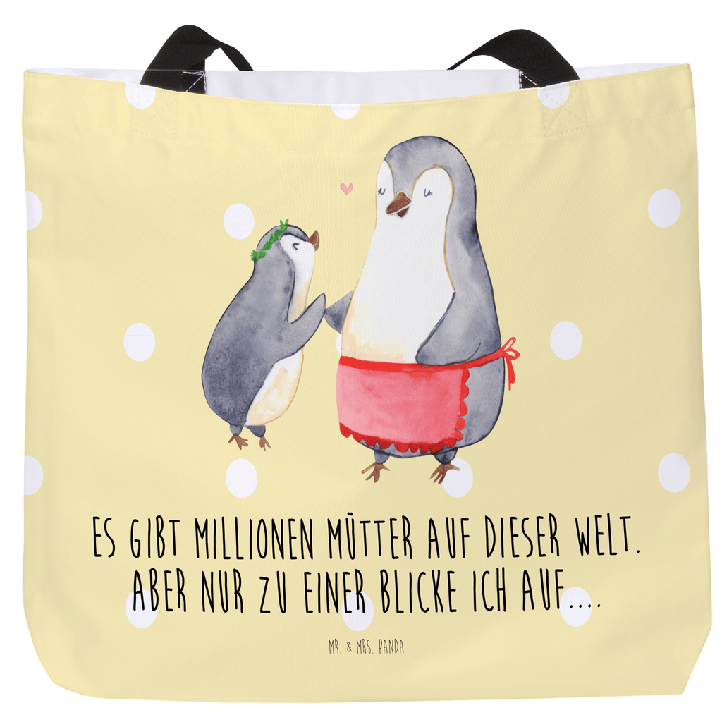 Shopper Pinguin mit Kind Beutel, Einkaufstasche, Tasche, Strandtasche, Einkaufsbeutel, Shopper, Schultasche, Freizeittasche, Tragebeutel, Schulbeutel, Alltagstasche, Familie, Vatertag, Muttertag, Bruder, Schwester, Mama, Papa, Oma, Opa, Geschenk, Mami, Mutti, Mutter, Geburststag