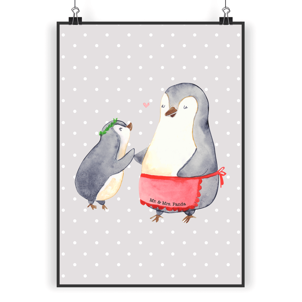 Poster Pinguin mit Kind Geschenk, Muttertag, Mama, Mami, Mutti, Mutter, Geburststag Poster, Wandposter, Bild, Wanddeko, Küchenposter, Kinderposter, Wanddeko Bild, Raumdekoration, Wanddekoration, Handgemaltes Poster, Mr. & Mrs. Panda Poster, Designposter, Kunstdruck, Posterdruck  Familie, Vatertag, Muttertag, Bruder, Schwester, Mama, Papa, Oma, Opa