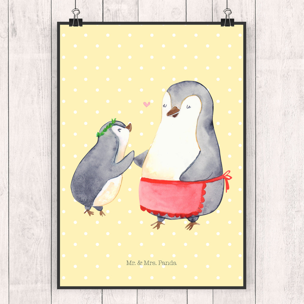 Poster Pinguin mit Kind Geschenk, Muttertag, Mama, Mami, Mutti, Mutter, Geburststag Poster, Wandposter, Bild, Wanddeko, Küchenposter, Kinderposter, Wanddeko Bild, Raumdekoration, Wanddekoration, Handgemaltes Poster, Mr. & Mrs. Panda Poster, Designposter, Kunstdruck, Posterdruck  Familie, Vatertag, Muttertag, Bruder, Schwester, Mama, Papa, Oma, Opa