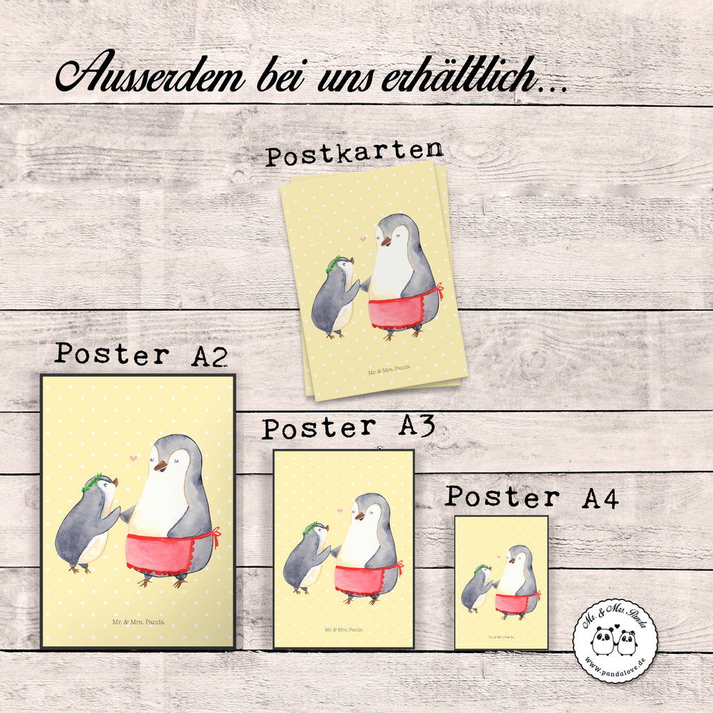 Poster Pinguin mit Kind Geschenk, Muttertag, Mama, Mami, Mutti, Mutter, Geburststag Poster, Wandposter, Bild, Wanddeko, Küchenposter, Kinderposter, Wanddeko Bild, Raumdekoration, Wanddekoration, Handgemaltes Poster, Mr. & Mrs. Panda Poster, Designposter, Kunstdruck, Posterdruck  Familie, Vatertag, Muttertag, Bruder, Schwester, Mama, Papa, Oma, Opa