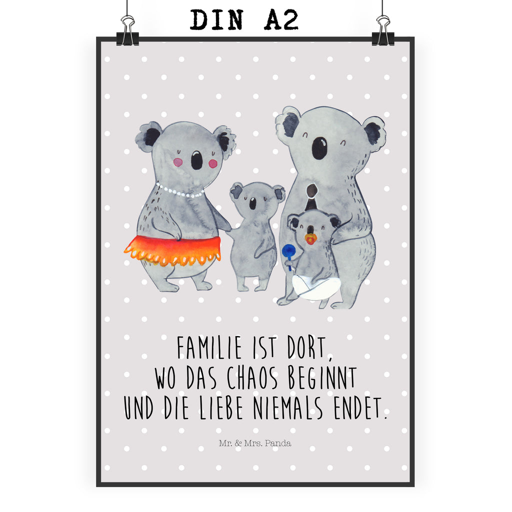 Poster Koala Familie Poster, Wandposter, Bild, Wanddeko, Küchenposter, Kinderposter, Wanddeko Bild, Raumdekoration, Wanddekoration, Handgemaltes Poster, Mr. & Mrs. Panda Poster, Designposter, Kunstdruck, Posterdruck, Familie, Vatertag, Muttertag, Bruder, Schwester, Mama, Papa, Oma, Opa, Koala, Koalas, Family, Kinder, Geschwister, Familienleben