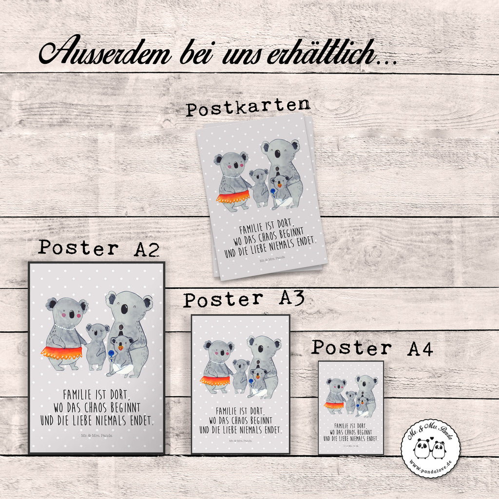Poster Koala Familie Poster, Wandposter, Bild, Wanddeko, Küchenposter, Kinderposter, Wanddeko Bild, Raumdekoration, Wanddekoration, Handgemaltes Poster, Mr. & Mrs. Panda Poster, Designposter, Kunstdruck, Posterdruck, Familie, Vatertag, Muttertag, Bruder, Schwester, Mama, Papa, Oma, Opa, Koala, Koalas, Family, Kinder, Geschwister, Familienleben