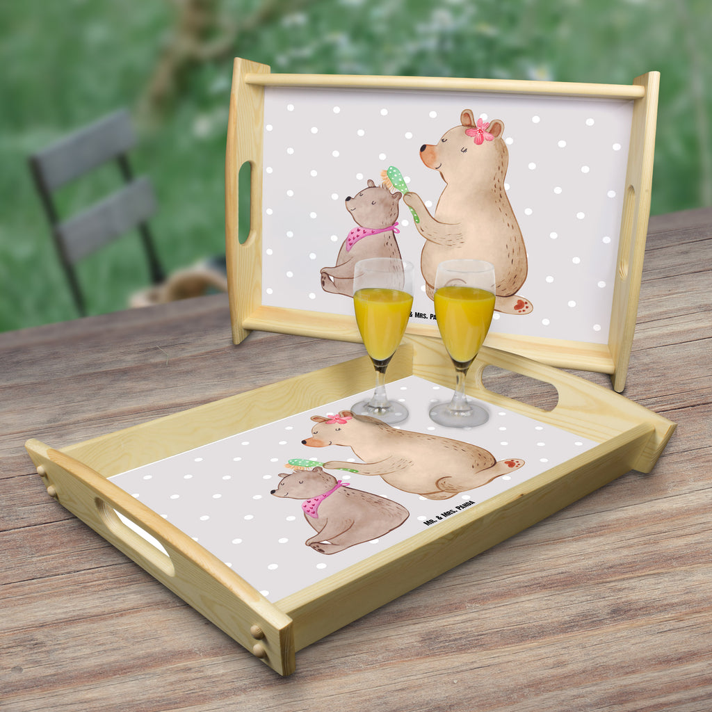 Serviertablett Bär mit Kind Tablett, Holztablett, Küchentablett, Dekotablett, Frühstückstablett, Familie, Vatertag, Muttertag, Bruder, Schwester, Mama, Papa, Oma, Opa, Geschenk, Mutti, Mutter