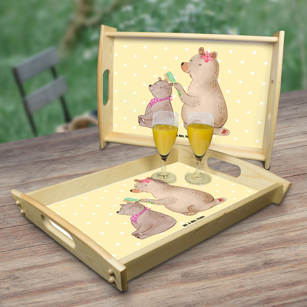 Serviertablett Bär mit Kind Tablett, Holztablett, Küchentablett, Dekotablett, Frühstückstablett, Familie, Vatertag, Muttertag, Bruder, Schwester, Mama, Papa, Oma, Opa, Geschenk, Mutti, Mutter