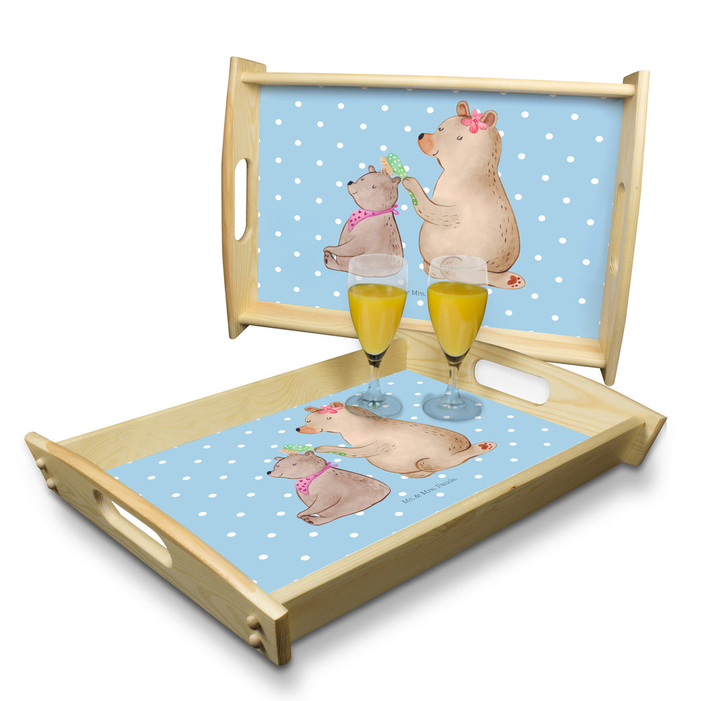 Serviertablett Bär mit Kind Tablett, Holztablett, Küchentablett, Dekotablett, Frühstückstablett, Familie, Vatertag, Muttertag, Bruder, Schwester, Mama, Papa, Oma, Opa, Geschenk, Mutti, Mutter