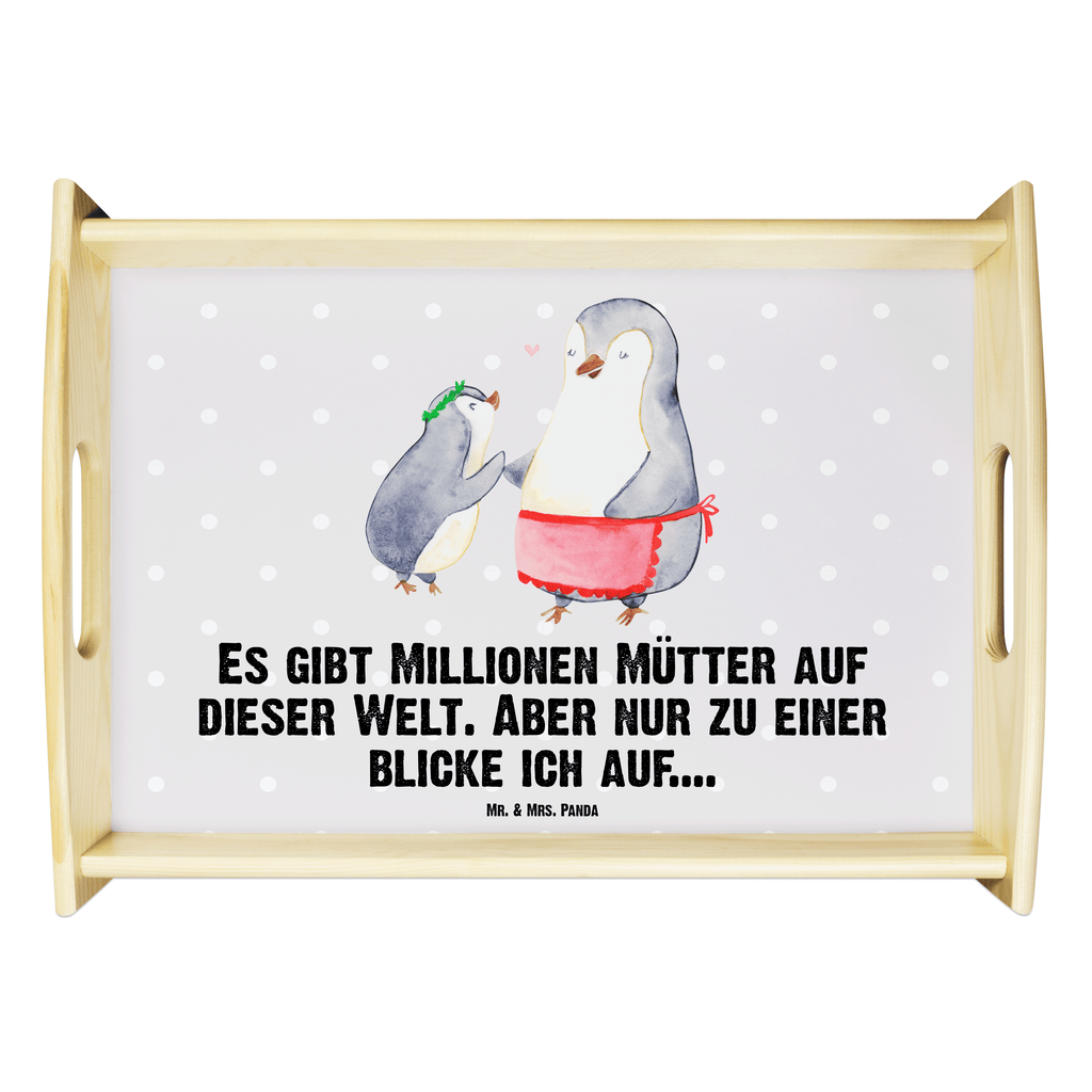 Serviertablett Pinguin mit Kind Tablett, Holztablett, Küchentablett, Dekotablett, Frühstückstablett, Familie, Vatertag, Muttertag, Bruder, Schwester, Mama, Papa, Oma, Opa, Geschenk, Mami, Mutti, Mutter, Geburststag