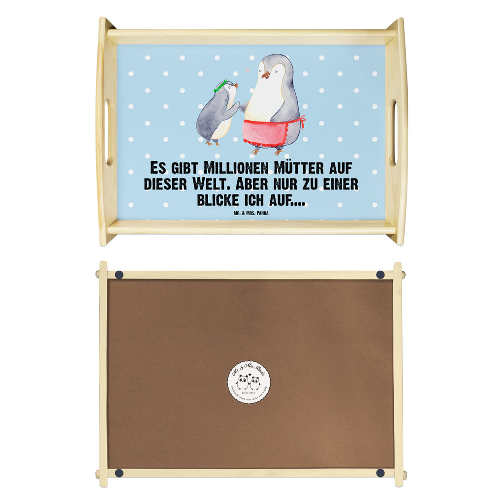 Serviertablett Pinguin mit Kind Tablett, Holztablett, Küchentablett, Dekotablett, Frühstückstablett, Familie, Vatertag, Muttertag, Bruder, Schwester, Mama, Papa, Oma, Opa, Geschenk, Mami, Mutti, Mutter, Geburststag