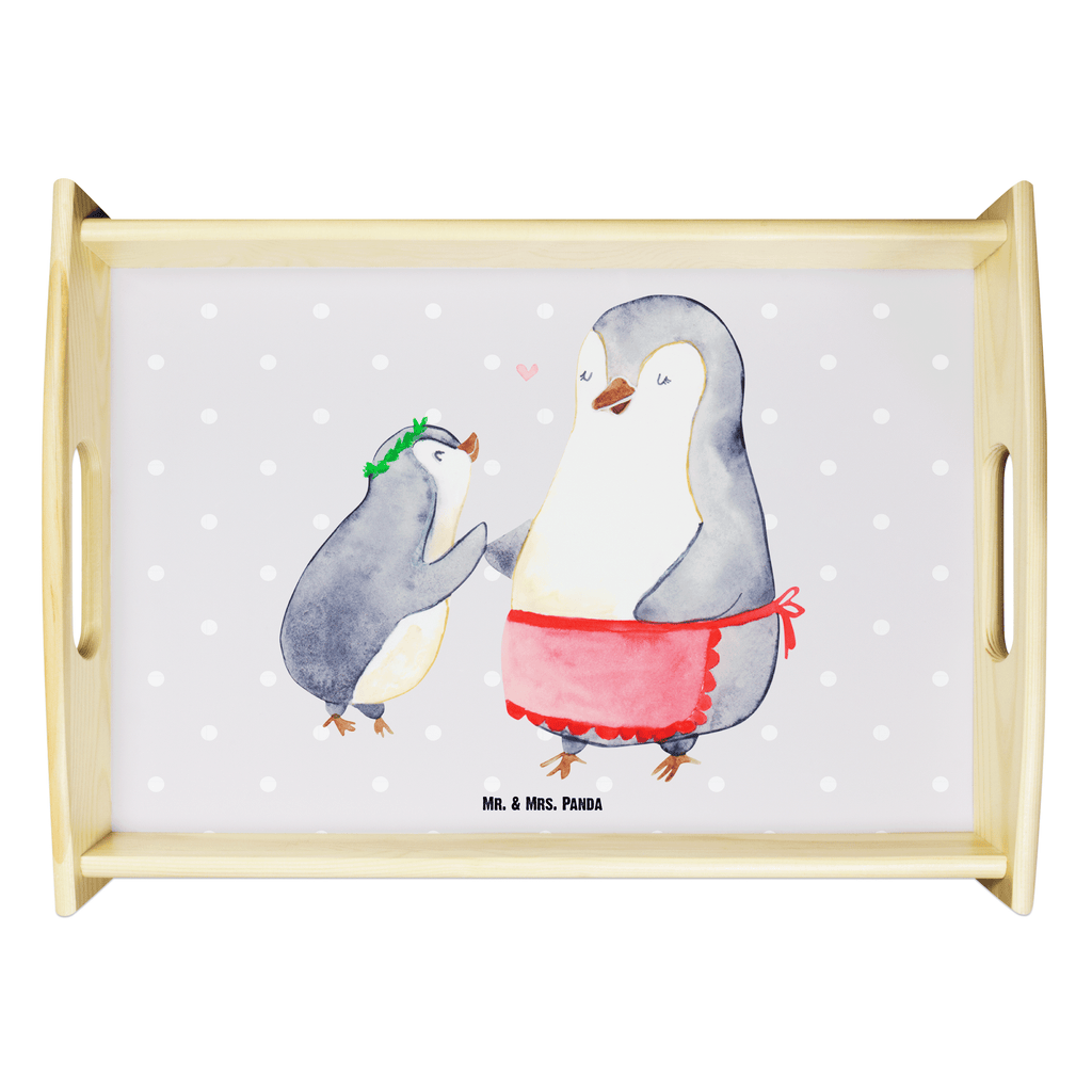 Serviertablett Pinguin mit Kind Tablett, Holztablett, Küchentablett, Dekotablett, Frühstückstablett, Familie, Vatertag, Muttertag, Bruder, Schwester, Mama, Papa, Oma, Opa, Geschenk, Mami, Mutti, Mutter, Geburststag
