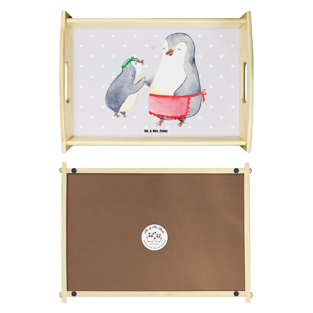 Serviertablett Pinguin mit Kind Tablett, Holztablett, Küchentablett, Dekotablett, Frühstückstablett, Familie, Vatertag, Muttertag, Bruder, Schwester, Mama, Papa, Oma, Opa, Geschenk, Mami, Mutti, Mutter, Geburststag