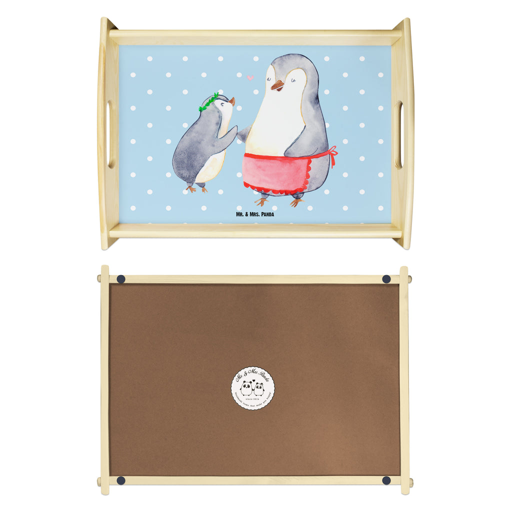 Serviertablett Pinguin mit Kind Tablett, Holztablett, Küchentablett, Dekotablett, Frühstückstablett, Familie, Vatertag, Muttertag, Bruder, Schwester, Mama, Papa, Oma, Opa, Geschenk, Mami, Mutti, Mutter, Geburststag